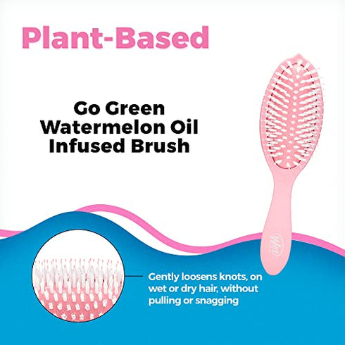 Wet Brush Go Green Watermelon Oil Infused Detangling Hair Brush - Pain-Free Ultra-Soft Detangler Bristles Glide Through Tangles with Ease - Protects Against Split Ends
