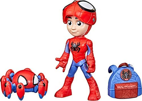 Spidey and His Amazing Friends Marvel Hero Reveal 2-Pack, 4-Inch Scale-Action Figures,-Mask Flip Feature, Spidey and Trace-E, 3 and Up