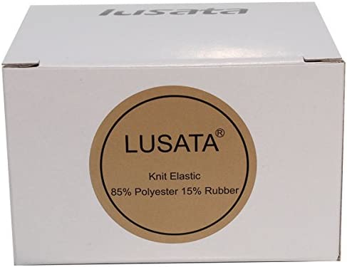 lusata 2 inch Wide Black Knit Elastic Spool Heavy Stretch High Elasticity Knit Elastic Band 5 Yard