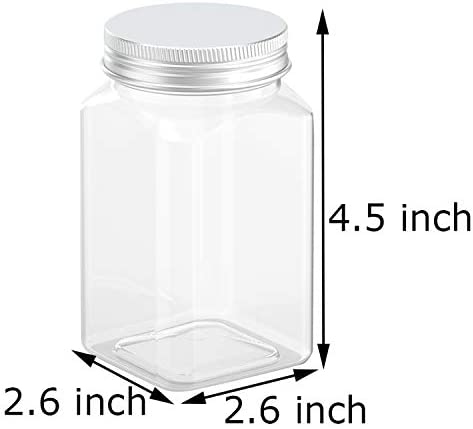 Axe Sickle 12 Ounce Clear Plastic Jars Storage Containers With Lids For Kitchen & Household Storage Airtight Container 3 PCS