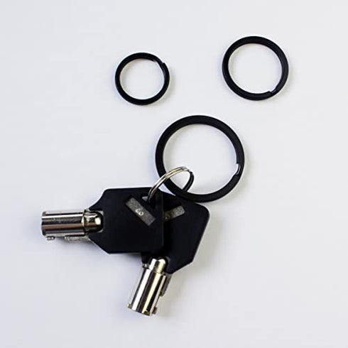 Flat Key Rings Key Chain Metal Split Ring 36pcs (Round 3/4 Inch, 1 Inch and 1.25 Inch Diameter), for Home Car Keys Organization, Lead Free Electroplated Black