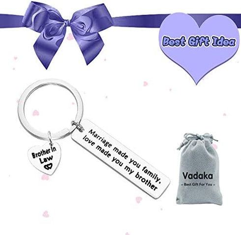 Brother in Law Gift Keychain Marriage Made Us Family Love Made You My Brother Keychain Brother of The Bride keychain Wedding Birthday Christmas Thanksgiving Day Gift for Brother in Law