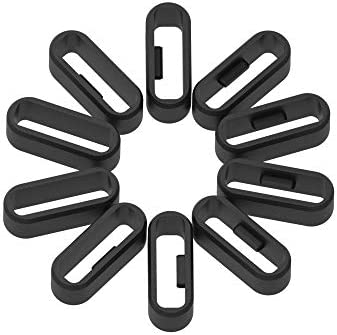 Replacement Fastener Ring for Garmin Vivosport/Vivosmart 5/Vivosmart HR/Vivoactive 4s/Vivomove 3s/Venu 2s/Forerunner 255s Band Keeper, Soft Silicone Elasticity Security Loop Watch Band Holder/Retainer (Black-6pcs)
