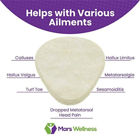 Metatarsal Felt Foot Pad - 1/4" Thick - 6 Pairs (12 Pieces)