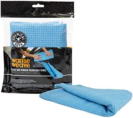 Chemical Guys MIC701 Waffle Weave Glass and Window Microfiber Towel, Light Blue (24" x 16")