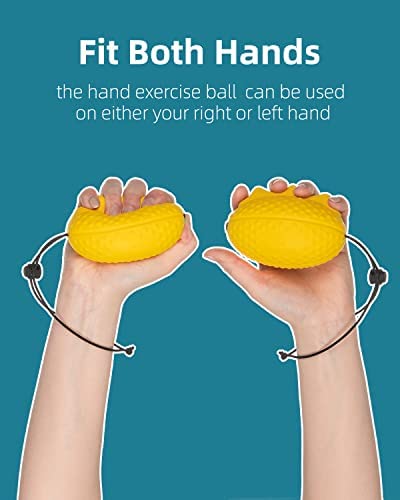 Fanwer Stress Balls for Adults and Seniors with the Adjustable Wrist Strap, Hand Exercisers for Strength, Finger Ball for Hand Therapy, Arthritis, Physical Therapy, Carpal Tunnel