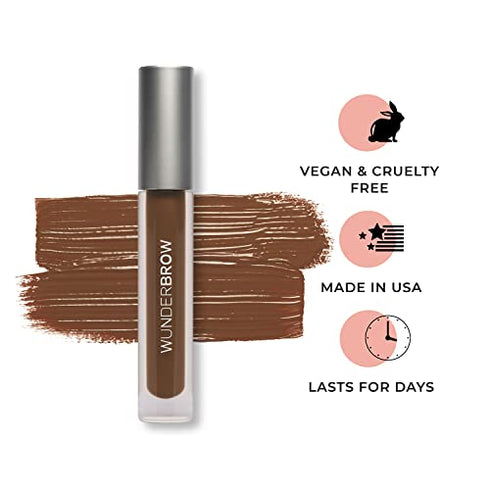 WUNDER2 Wunderbrow Waterproof Eyebrow Gel, Brunette, Vegan and Cruelty-Free