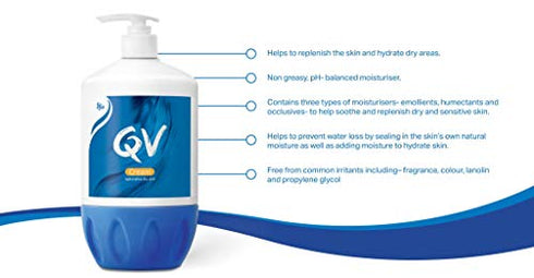 QV Cream Highly concentrated moisturising cream for dry skin 100ml, Fragrance Free, 100 gram