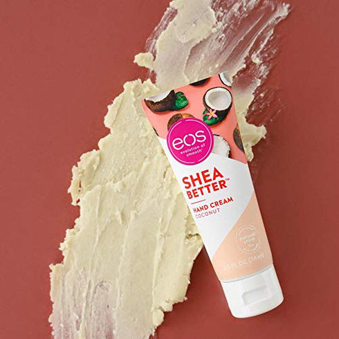 eos Shea Better Hand Cream - Coconut, Natural Shea Butter Hand Lotion and Skin Care, 24 Hour Hydration with Shea Butter & Oil, 2.5 oz