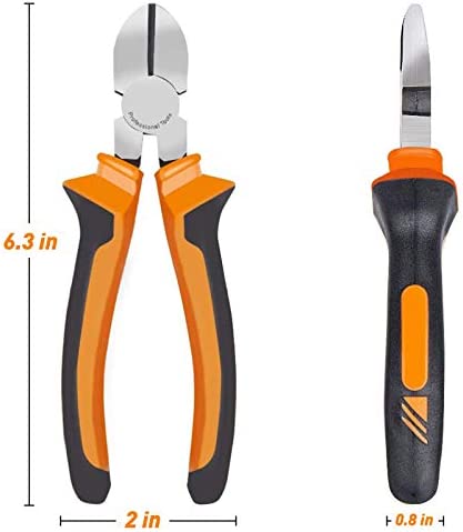 BOENFU Wire Cutter for Artificial Flowers and Crafts, Chicken Wire Cutters Heavy Duty Diagonal Cutting Pliers Faux Flowers Wire Clippers | Orange, 6 Inches