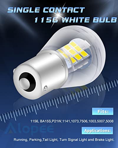 ALOPEE-9V-30V DC 1156 LED Bulb White Super Bright 1156 Bulb Replacement for 20-99 1383 1139 1141 1003 LED Reverse Lights Backup Lights RV Camper Light Bulbs, 33PCS 2835 Chips, Non Polarity, Pack of 2