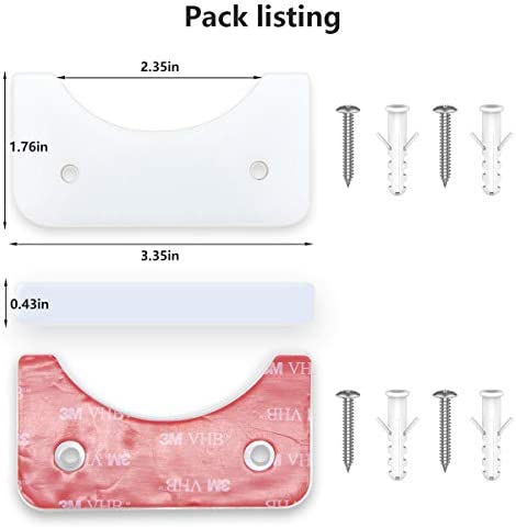 2 Pack Shower Curtain Rod Mount Holder, FEATCH Universal Acrylic 3M Adhesive Wall Mount Holder for Shower Curtain Rod (Shower Curtain Rod Not Included) (White)