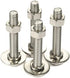 8 Sets 1/4-20 x 2-1/4" Hex Head Screws Bolts, Nuts, Extra-large and Thick Flat & Lock Washers, Fully Threaded, Stainless Steel 18-8, Bright Finish