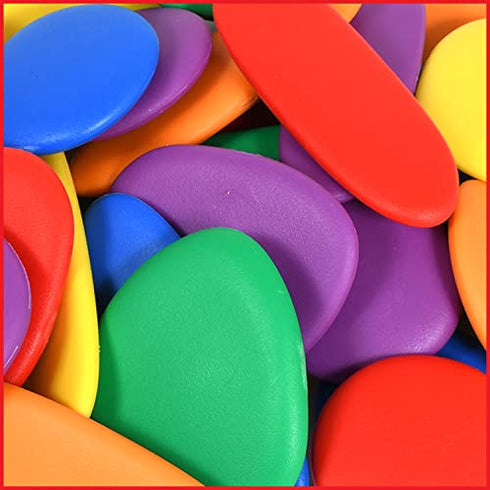 Rainbow Pebbles - Mini Jar - 30 Sorting and Stacking Stones - Early Math Manipulative
