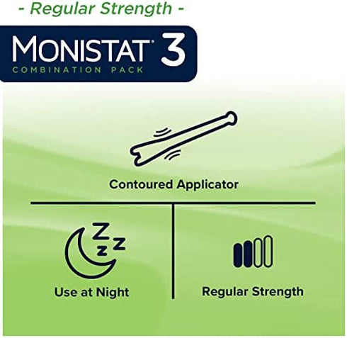MONISTAT 3-Dose Yeast Infection Treatment For Women, 3 Ovule Inserts & External Itch Cream