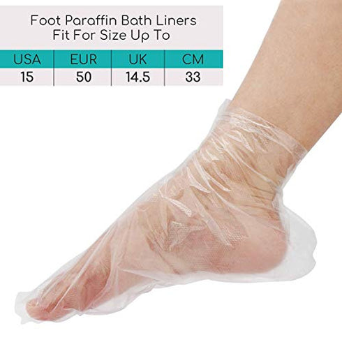 Segbeauty Paraffin Baths Liners for Feet, 200 Counts Thermal Foot Liners, Therabath Foot Protectors with 200 Stickers for Snug Closure, Wax Therapy Foot Bags for Paraffin Wax Machine (Large)