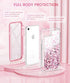 Caka Case for iPhone SE 2020, iPhone 7 8 SE 2020 Glitter Case with Built-in Screen Protector for Girls Women Girly Liquid Cover Shockproof Case for iPhone 6 6s 7 8 SE 2020 2022 (Rose Gold)