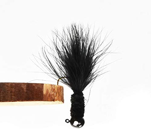 25 Piece Crappie jig Head Fishing Hook with Feather Fly Fishing Marabou jig Hooks 1/32 oz 1/16 oz 1/8 oz Assortment