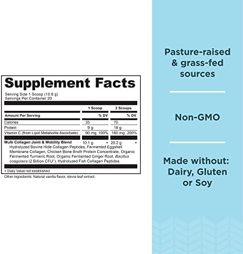 Ancient Nutrition Collagen Powder Protein, Multi Collagen Protein Powder Joint + Mobility, 20 Serving, Joint Supplement with Hydrolyzed Collagen Peptides for Post Workout, 7.48oz