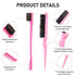 12 Pieces Hair Brush Set, Nylon Teasing Hair Brushes 3 Row Salon Teasing Brush, Double Sided Hair Edge Brush Smooth Comb Grooming, Rat Tail Combs with Duckbill Clips for Women Girls (Pink)1