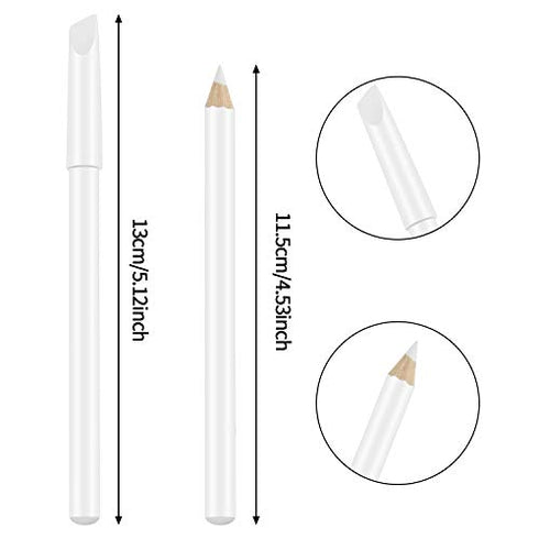 6 Pieces White Nail Pencils 2-In-1 Nail Whitening Pencils with Cuticle Pusher for French Manicure Supplies