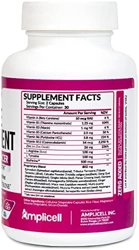AMPLICELL Female Enhancement (60caps) - Hormone Balance for Women - Intimacy & Mood Support - Natural Female Enhancement Pills with Dong Quai, Ginseng & Maca Root, 1 Pack