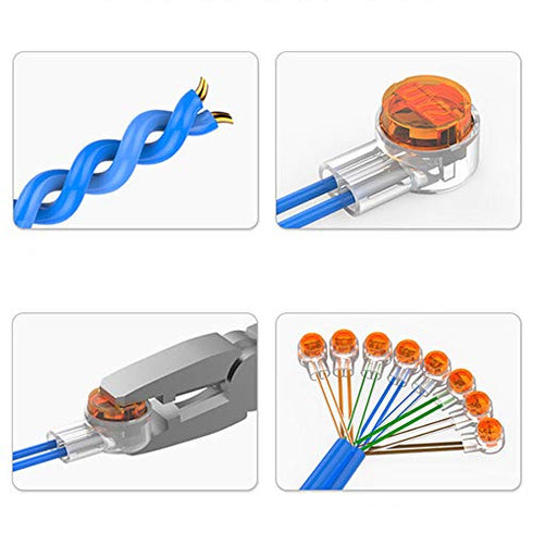 LRONG 150PCS Waterproof Telephone Line Connector, Data Phone Wire Butt Splice Ports UY/UR/UB Crimp Terminal Connectors Assortment Kit (UY/K1 50pcs + UY2/K2 50pcs + UR/K3 50pcs)