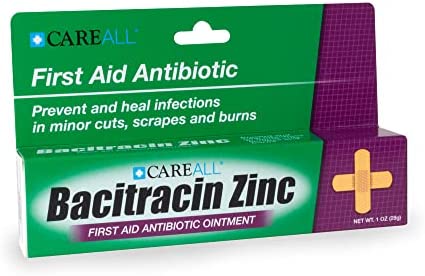 (3 Pack) CareALL 1oz Bacitracin Antibiotic Zinc Ointment. First Aid Ointment to Prevent and heal infections for Minor cuts, scrapes and Burns.
