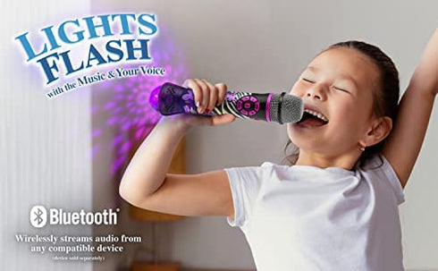ekids That Girl Lay Lay Bluetooth Karaoke Microphone for Kids, Built-in Music and Flashing Lights, Great Gifts for Girls