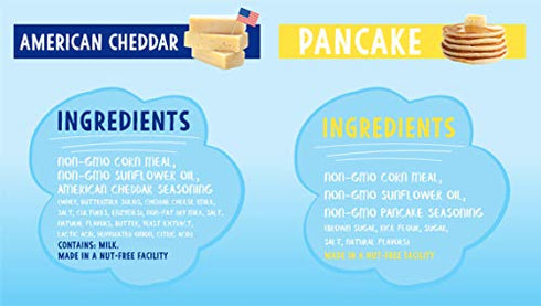 Like Air Baked Puffcorn (Combo Pack: Cheddar & Pancake) | 2 Large Multi-Serve Bags | 50 Calories Per Cup | Gluten Free | Nothing Artificial