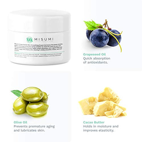 Misumi Skincare Crepey Skin Repair Treatment Cream - For Face, Neck, Arms & Legs - 4oz Tub - Erase Saggy Skin With Anti Wrinkle Crepe Formula - Anti Aging Body Firming Lotion for Loose Skin