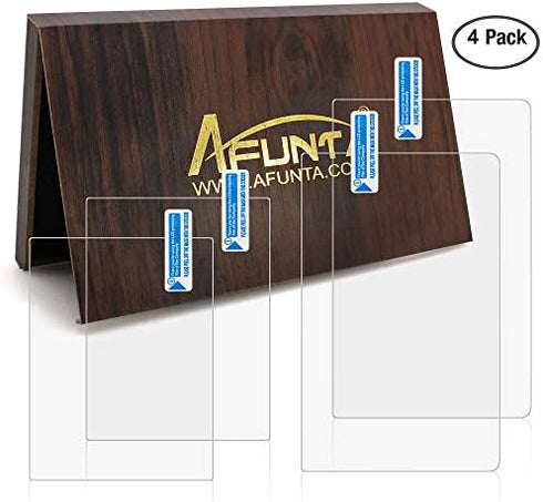 Screen Protector Compatible New 3DS XL, AFUNTA 4 Pcs Tempered Glass for Top Screen and HD Clear Crystal PET Film Compatible Bottom Screen, 3DSXL Film Accessory