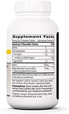 Integrative Therapeutics Rhizinate Fructose Free - Deglycyrrhizinated Licorice (DGL) - for Stomach, Intestinal and Digestive Support - Gluten Free - Dairy Free - Vegan - 100 Chewable Tablets