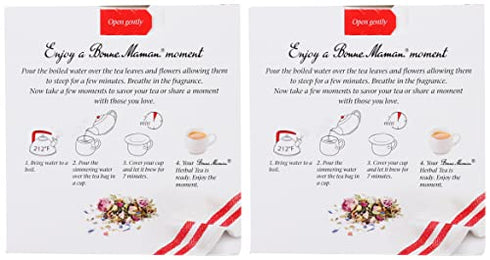 Bonne Maman Organic Herbal Tea Dream: Verbena, Damask Rose & Lavender Blend, 16 Tea Bags (Pack of 2, 32 Tea Bags Total)