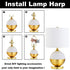 8 Inch Detachable Lamp Shade Harp Holder for Table and Floor Lamps, 2 Set Heavy Duty Lamp Shade Bracket with 3/8 Standard Saddle and Lamp Finial, Polished Brass