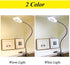 CLOOOUDS 7W Clip on Light, LED Clip On Lamp, USB Reading Book Light, Bed Lamp,Desk lamp, Warm Light and White Light