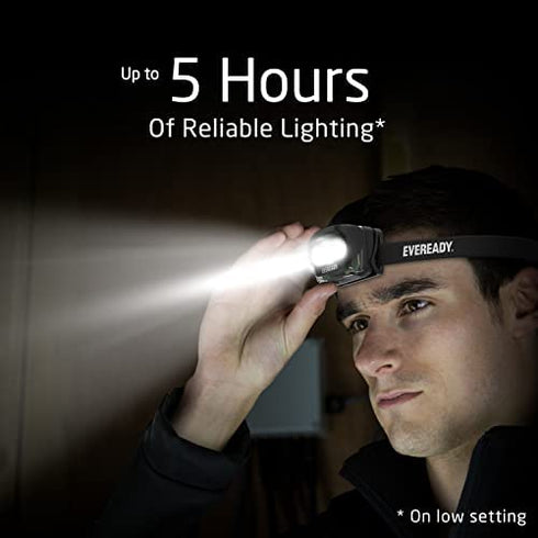 Eveready Rechargeable LED Headlamps (2-Pack), IPX4 Water Resistant Head Lights for Running, Camping, Emergency, Outdoors (USB Cable Included),Black (2-Pack),Adjustable