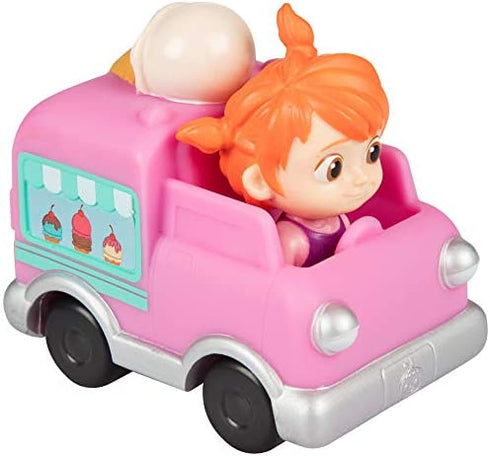 CoComelon Vehicle Toys, 3 Pack - JJ, Tomtom & YoYo with School Bus, Fire Truck & Ice Cream Truck - Officially Licensed - Gift for Toddlers and Kids Ages 2+