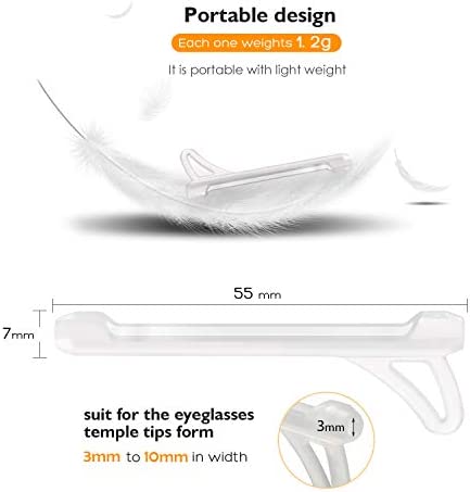 SMARTTOP Eyeglasses Ear Grips Sleeve-Upgrade anti-slip Silicone Eyeglasses Temple Tips Sleeve Retainer-Sleeve with Hook design-Soft and comfort Glasses Ear hooks 6Pairs (WHITE)