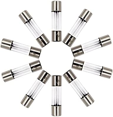 SIXQJZML 10 Pack F5AL Fast-Blow Fuse 5A 5amp 125V Glass Fuses 0.2 x 0.78 Inch / 5 x 20 mm (125Volt) (F5A)