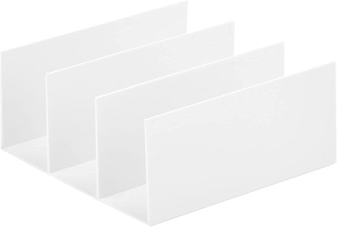 mDesign Plastic Purse and Handbag Organizer - Closet Storage System for Zipper Tote Bag, Purse, Clutch, Wallet, Pocket Book Organization - 3 Sections - Lumiere Collection - White