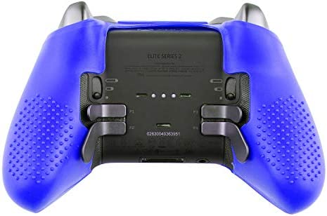 AreMe Soft Anti-Slip Silicone Protective Cover Skins Case with Rubber Thumb Grips Analog Caps for New Xbox One Elite Series 2 Controller (Blue)