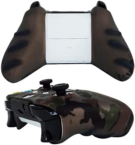 Hikfly Silicone Gel Controller Cover Skin Protector Kits for Xbox One/Xbox One S/Xbox One X Controller Video Games(1 x Controller Camouflage cover with 8 x Thumb Grip Caps)(Grey)