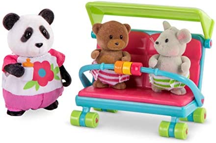 Li'l Woodzeez Animal Figurine Playset & Accessories - Baby Sitter Set - 14Piece
