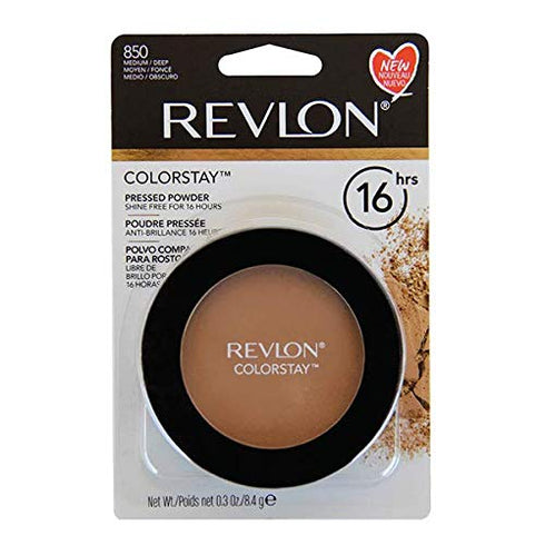 Face Powder by Revlon, ColorStay 16 Hour Face Makeup, Longwear Medium- Full Coverage with Flawless Finish, Shine & Oil Free, 850 Medium Deep, 2.4 Oz