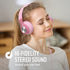 AILIHEN C8 Girls Wired Headphones with Microphone and Volume Control Folding Lightweight Headset for Cellphones Tablets Smartphones Chromebook Laptop Computer PC Mp3/4 (Pink)