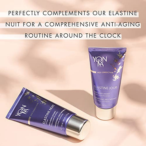 Yon-Ka Elastine Jour Anti-Wrinkle Day Cream (50ml) Anti Aging Facial Moisturizer and Eye Cream, Soften Fine Lines and Wrinkles with Vitamin C and Elastin Peptides, Paraben-Free