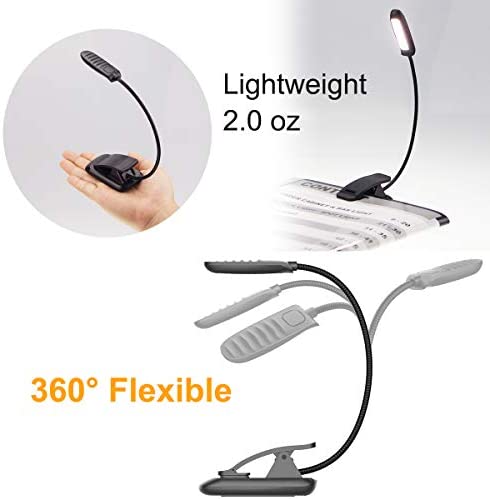 BIGLIGHT Book Reading Light USB Rechargeable, 6 LED Super Bright Clip on Light, 3 Lighting Modes Book Light for Reading in Bed at Night, Brightness Adjustable Reading Light for Kids, Black