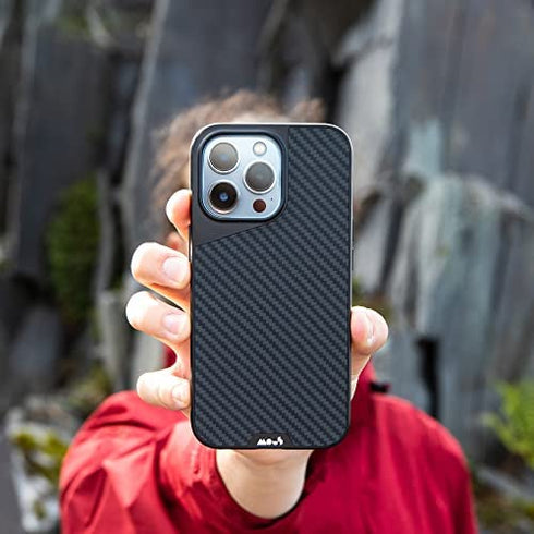 Mous - Protective Carbon Fiber iPhone 13 Pro Case - iPhone 13 Pro Phone Case - Limitless 4.0 - Aramid Fiber - Fully Compatible with Apple's MagSafe - iPhone 13 Pro Case