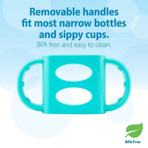 Dr. Brown’s® Milestones™ 100% Silicone Baby Bottle Handles, Narrow, Turquoise, 1 Pack, 4m+